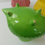Suite of 3 vintage hedgehog vases 1960