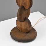 Brutalist pine lamp, Temde Switzerland circa 1970