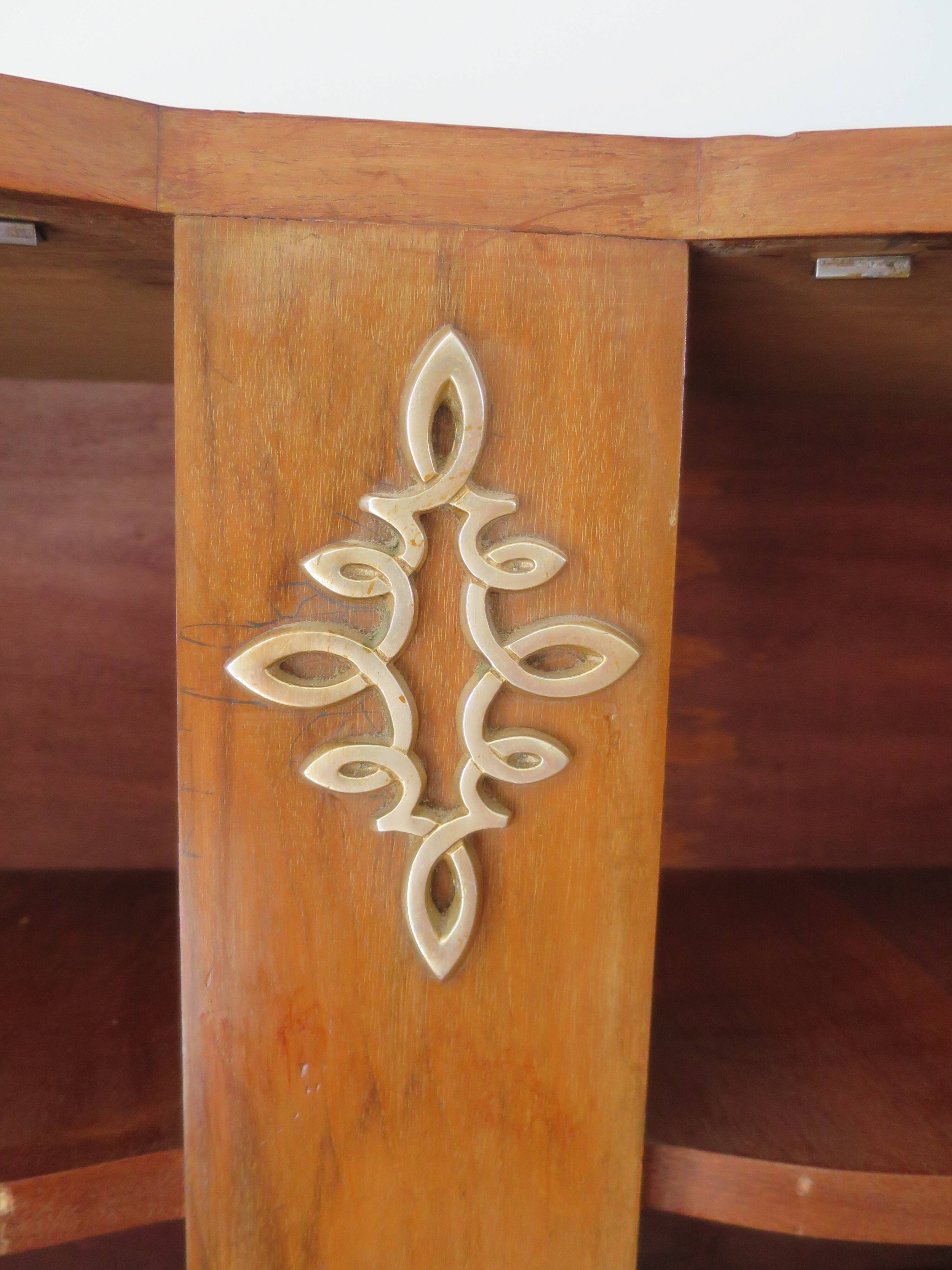 Headboard – console – sideboard – art deco – 2 doors – 2 niches in solid walnut e