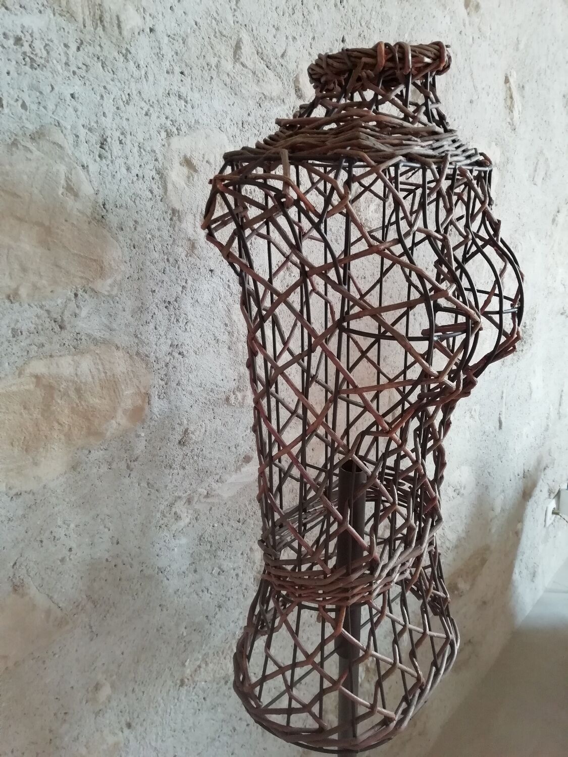 Decorative wicker seamstress bust