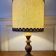 Large lamp with a turned wooden base