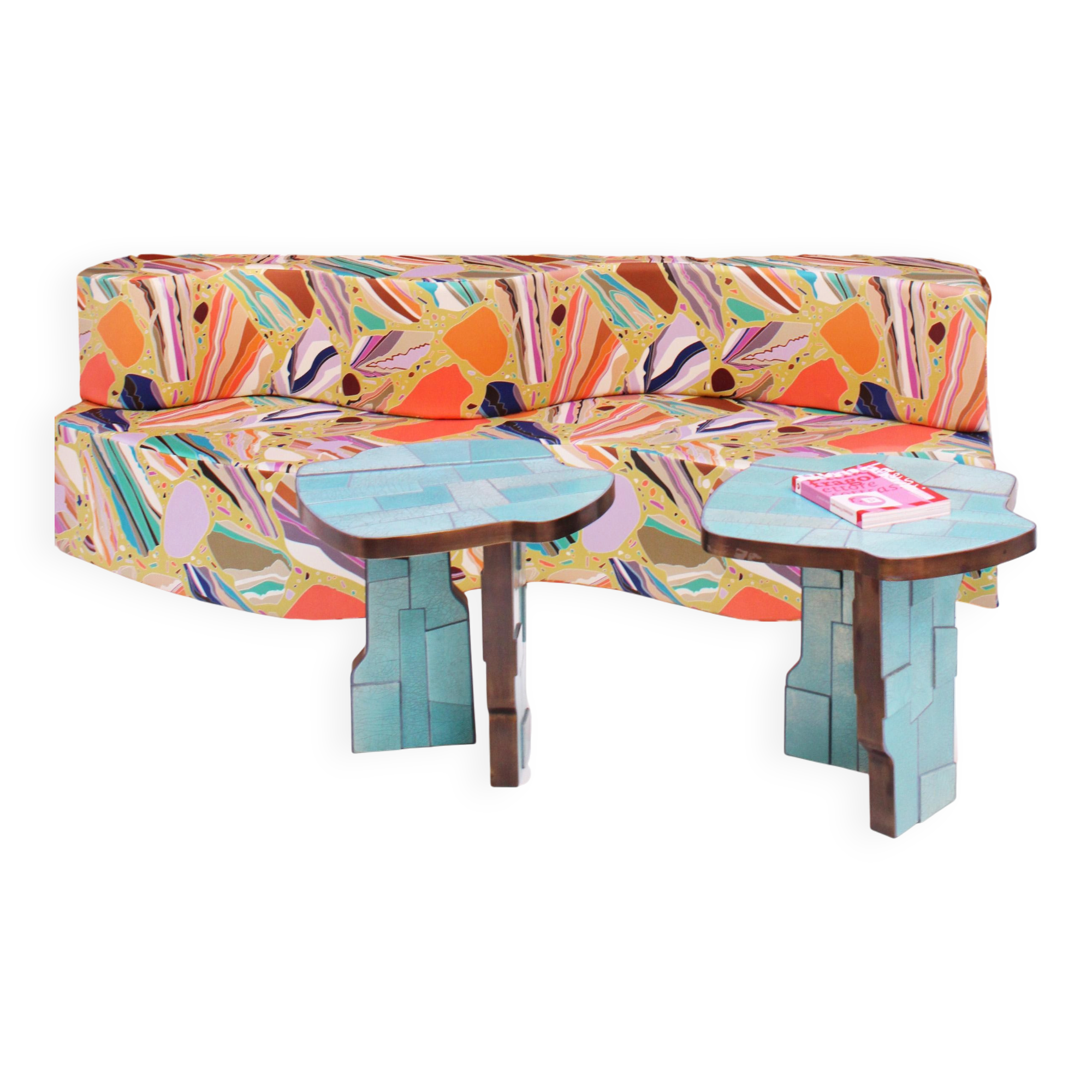 Murano Multicolored Green, Brown and Gold Glass Ceiling Lamp, Italy.