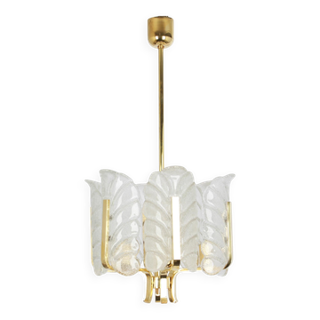lustre Carl Fagerlund Feuilles en verre Murano, années 1960