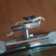 Pair of smoked glass and chrome wall lights