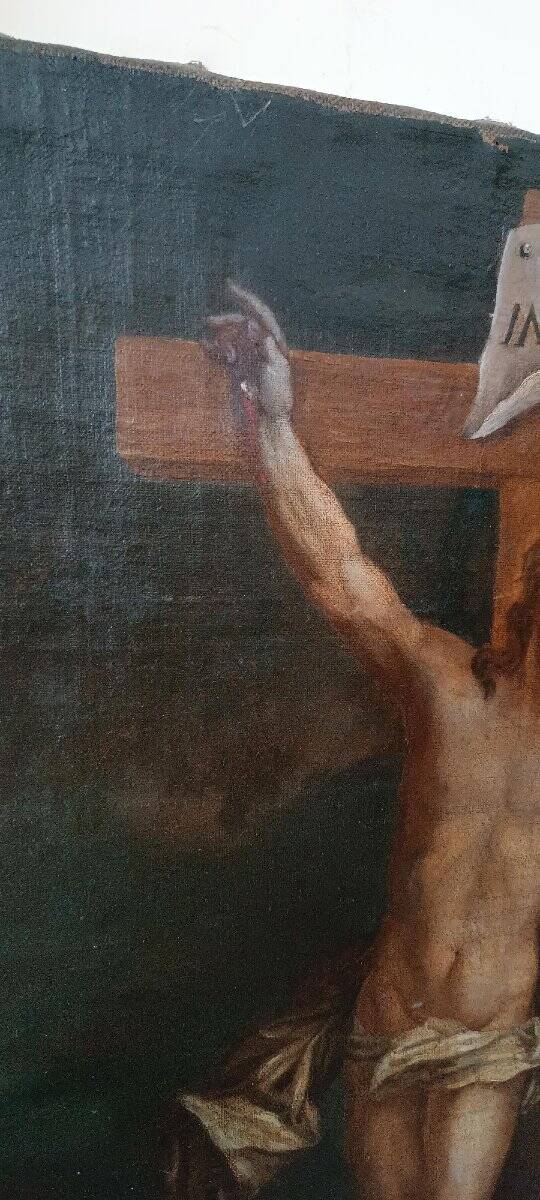 Ancient Oil on Canvas "Crucifixion", Italian School, 18th Century