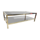 Vintage brass coffee table, mirror and smoked glass