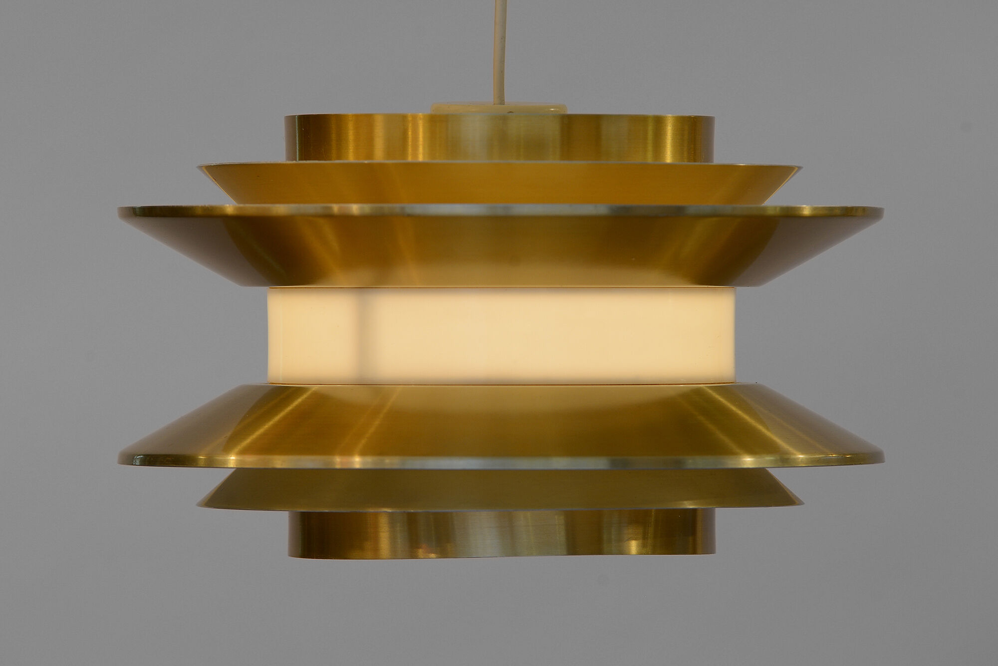 Pendant light "Trava" golden version by Carl Thore for Granhaga Metallindustri. Sweden 1970s.
