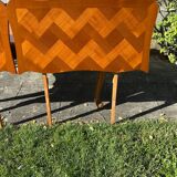 Antique extendable table in cherry wood and marquetry in the Louis XV style.
