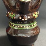 Glazed terracotta pitcher from Savoie, early 20th century