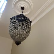 Antique Belgium Beaded Acorn Chandelier