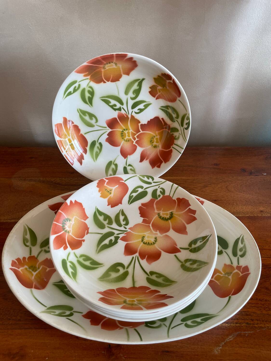 5 deep plates and flat plates Moulin des Loups