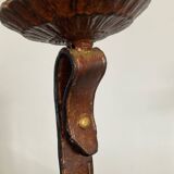 Vintage brutalist wrought iron snake candle holder