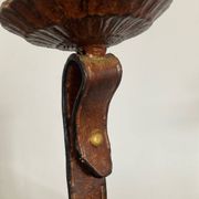 Vintage brutalist wrought iron snake candle holder