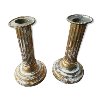 Pair of brass candlesticks