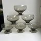 Set of 6 art deco design champagne glasses in smoked glass 30s-40s