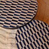 Set of two round and modern Zellige coffee tables