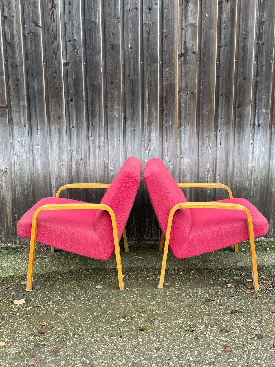 Armchairs by Joseph-André Motte, model 740, Steiner edition, circa 1958.