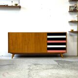 Czechoslovakian sideboard cabinet, J. Jiroutek, vintage design, prl
