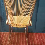 Paire de chaises en chrome et scoubidou jaune