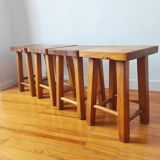 4 vintage 1970s Scandinavian style stools