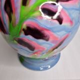 Ricard enamelled ceramic vase, signed, 28 cm
