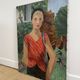 Portrait of a woman, Oil on canvas, Th. Lantz