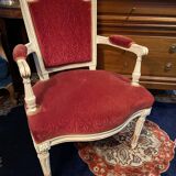 18th century Louis XVI red velvet cabriolet armchair