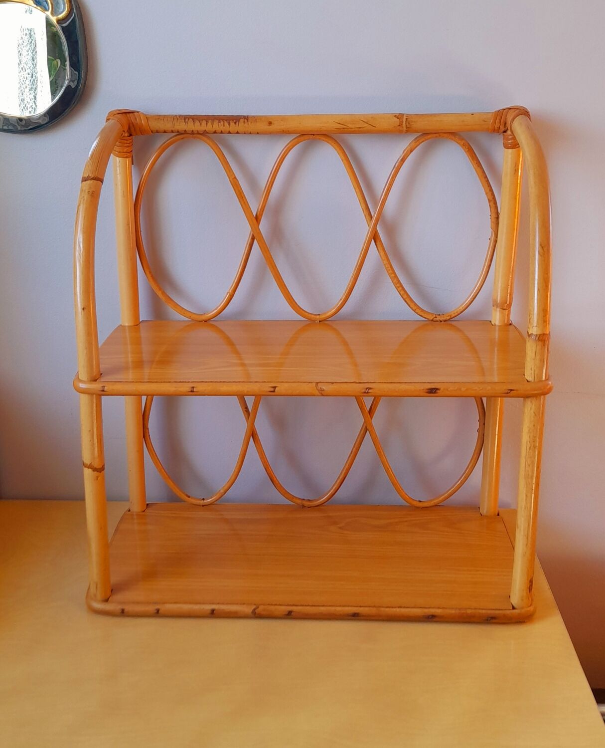 Rattan shelf 60s