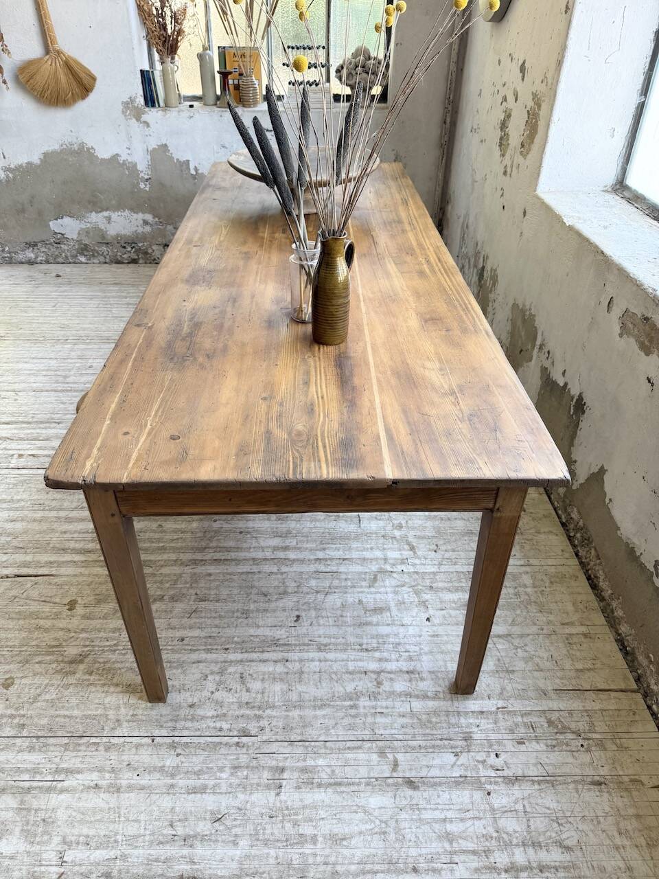 50s pine and oak farmhouse table 2.5m