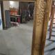 Restoration period gilt mirror in wood and stucco, 119x63 cm