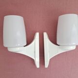 Pair of Grosfillex space age design night light or bathroom wall lamps
