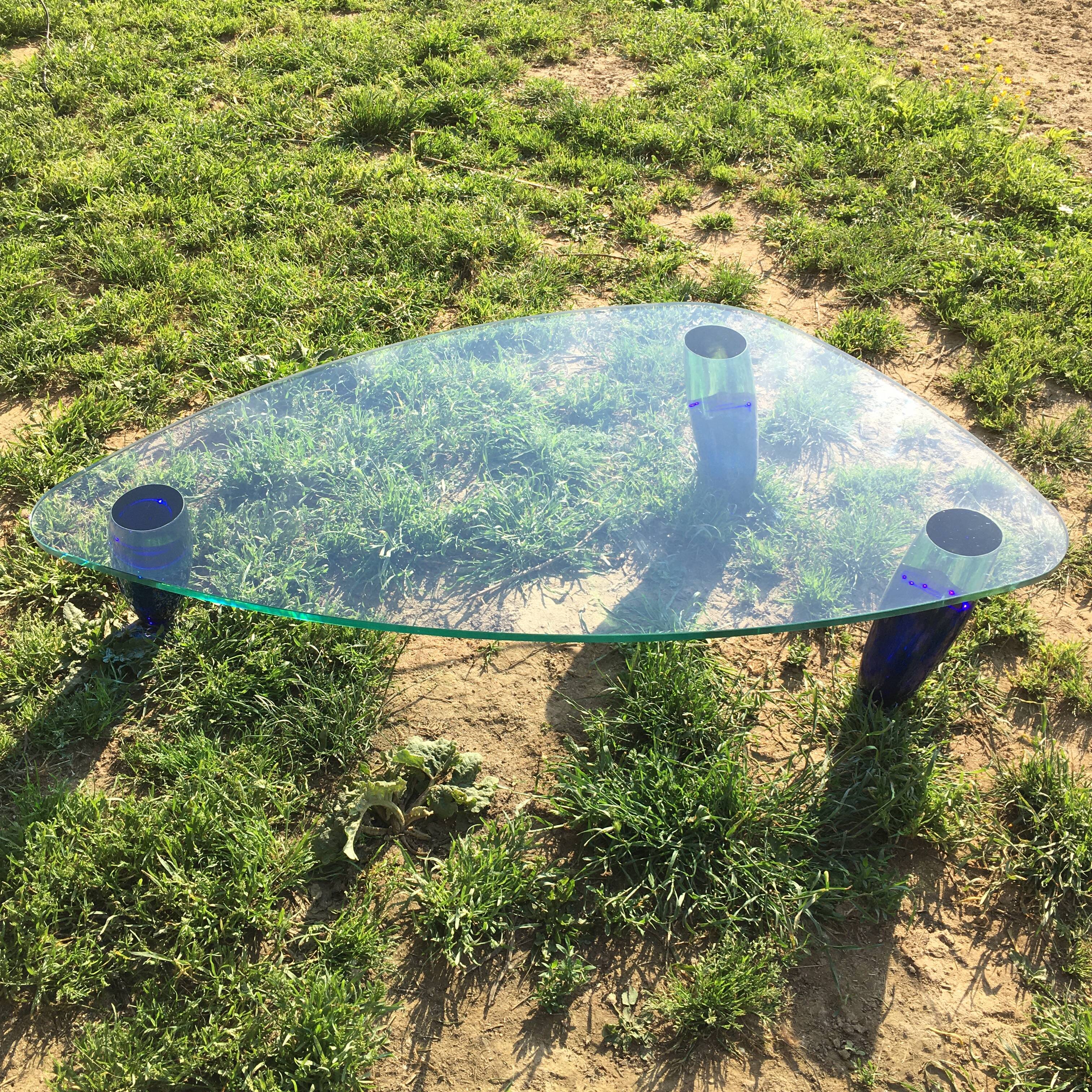 Murano glass coffee table design Maurice Barilone