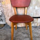 Scandinavian chair wood & skai red 70s vintage