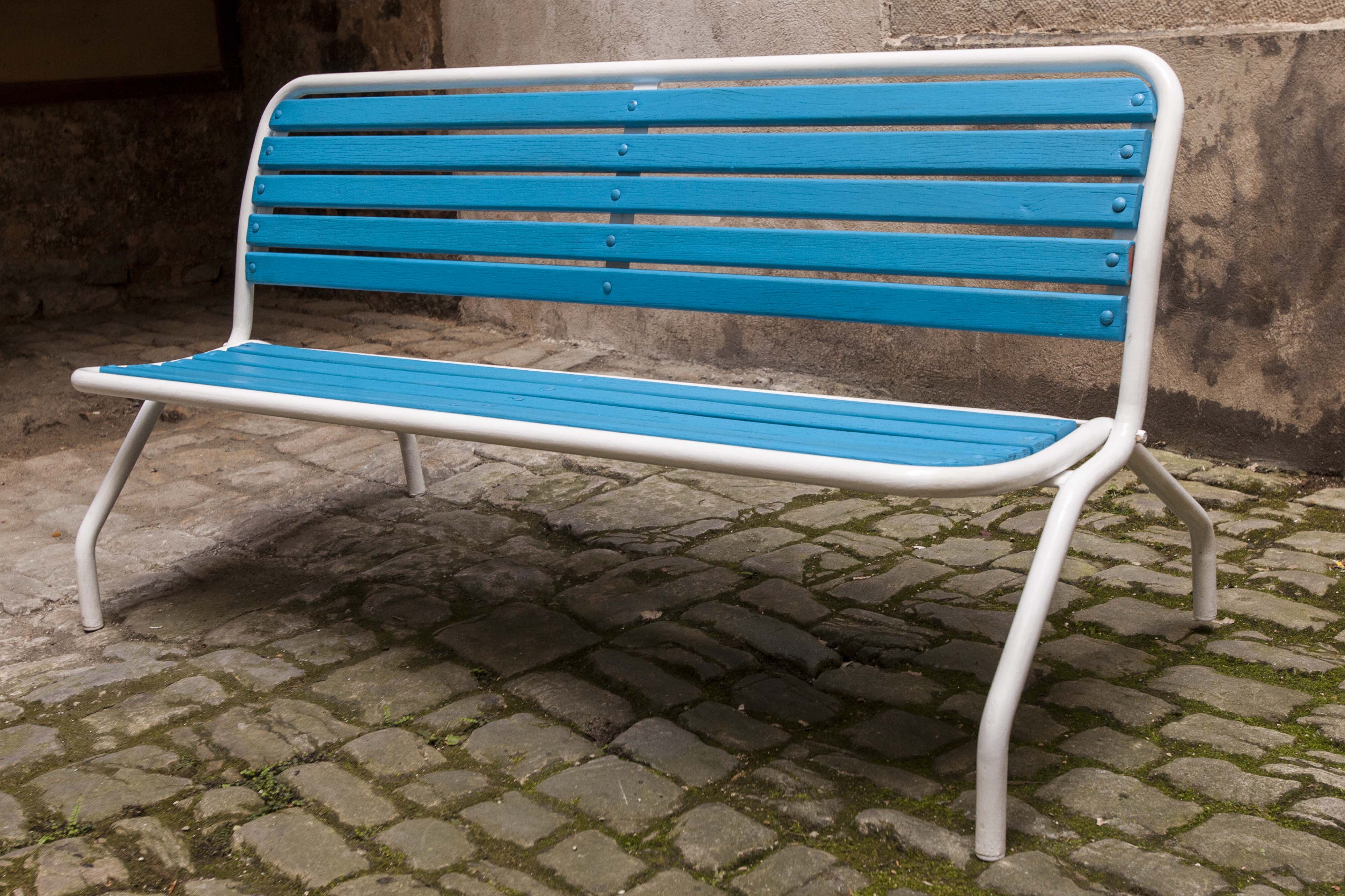 Restored 60s folding garden bench