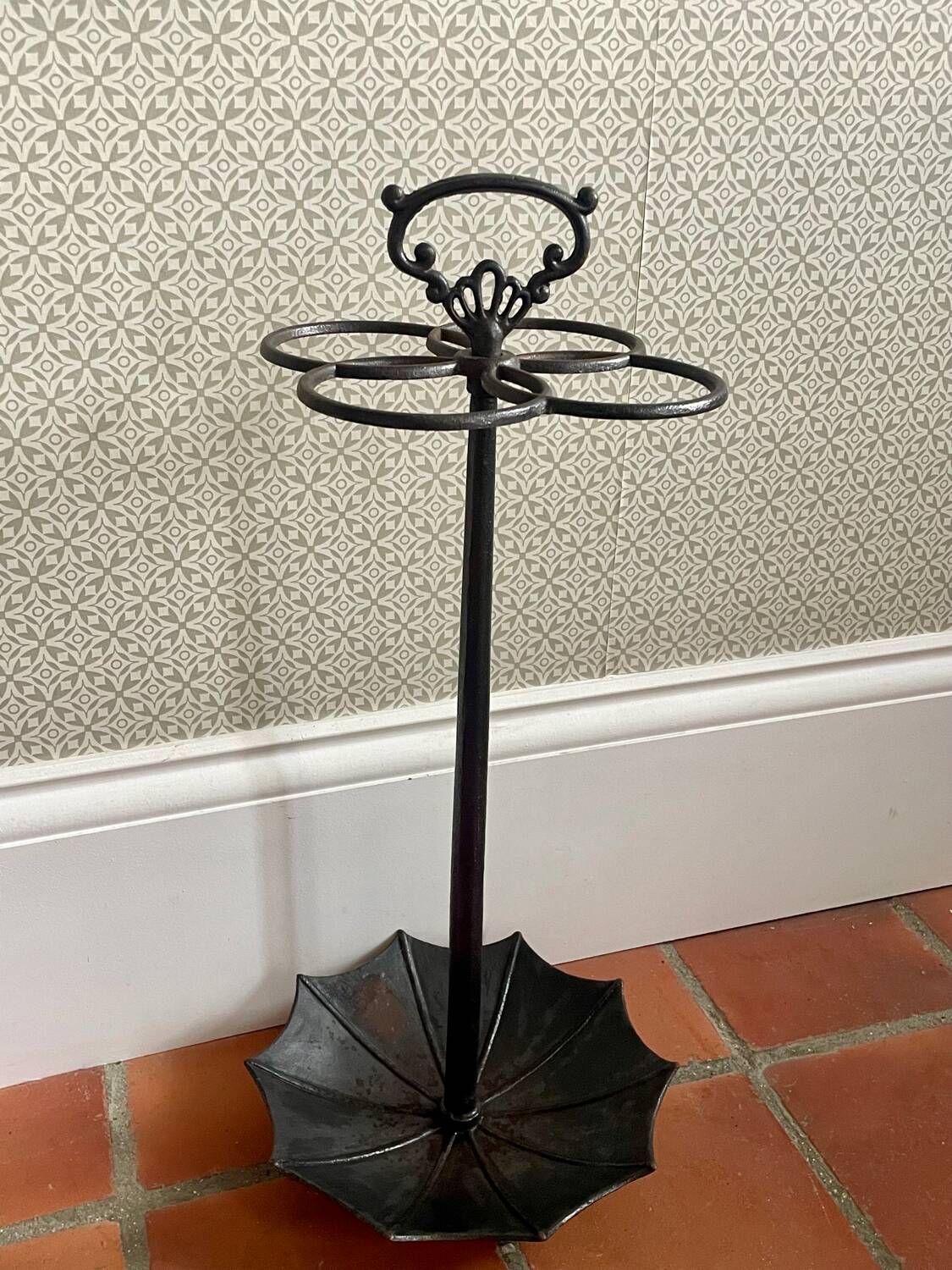 Vintage Umbrella Stand in Wrought Iron