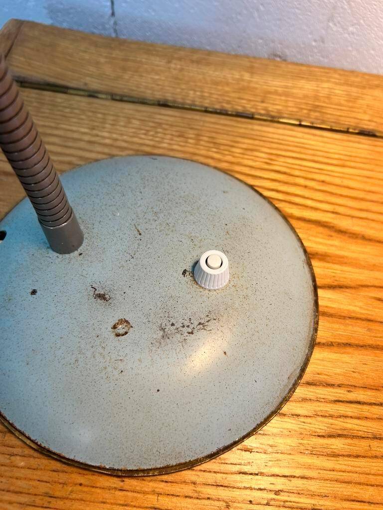 Industrial table lamp / vintage desk lamp mint color l 36 b 27 h 17