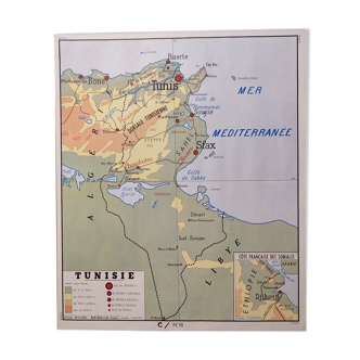 School map old tunisia