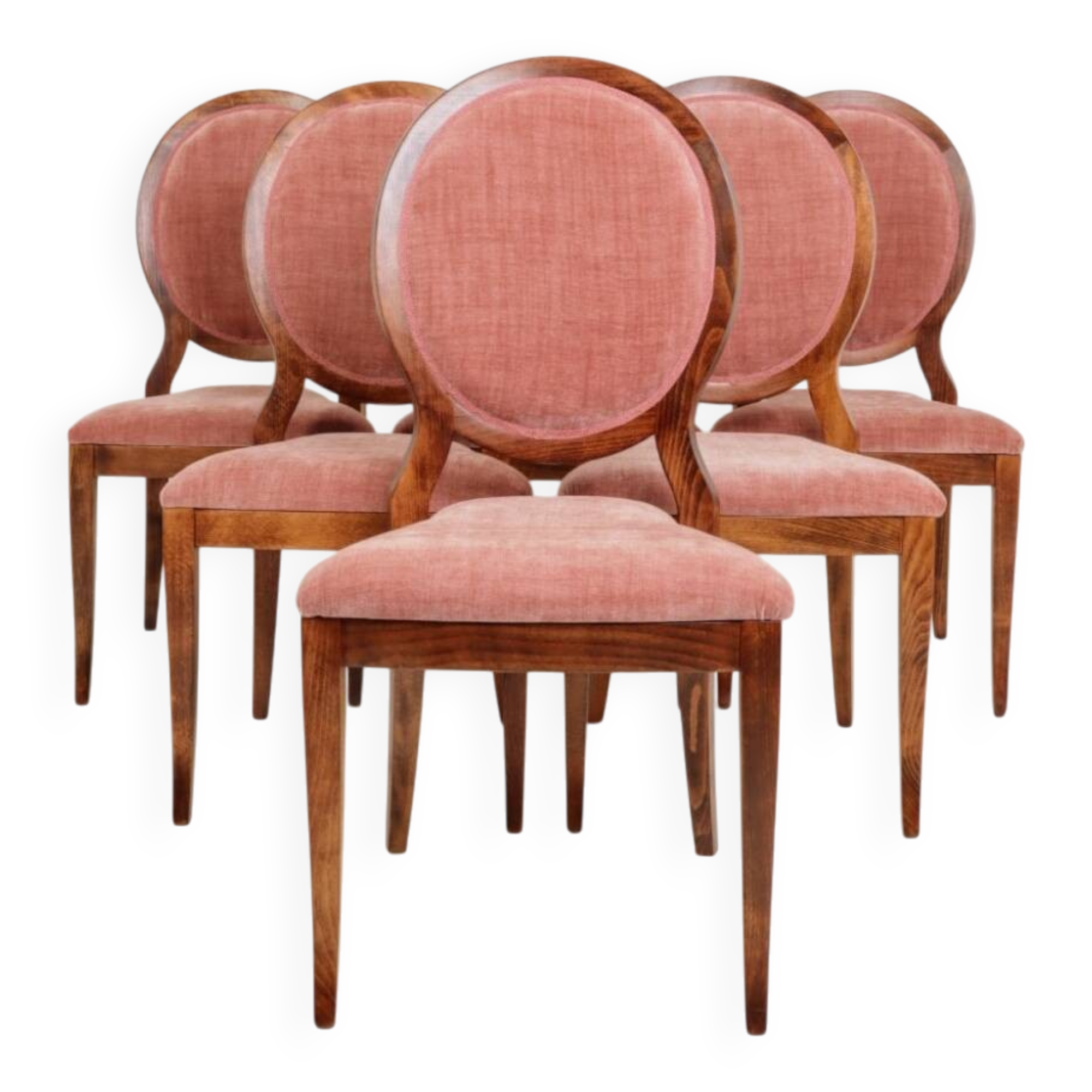 Dining chairs set of 6 powder pink medallion