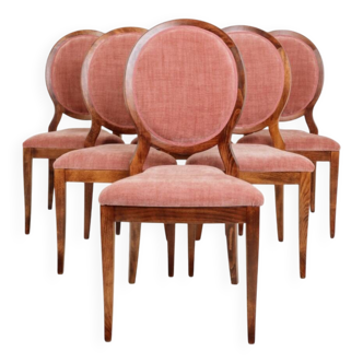 Dining chairs set of 6 powder pink medallion