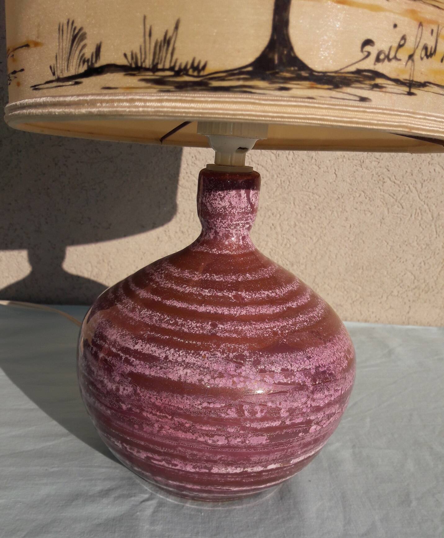 Lampe mauve céramique