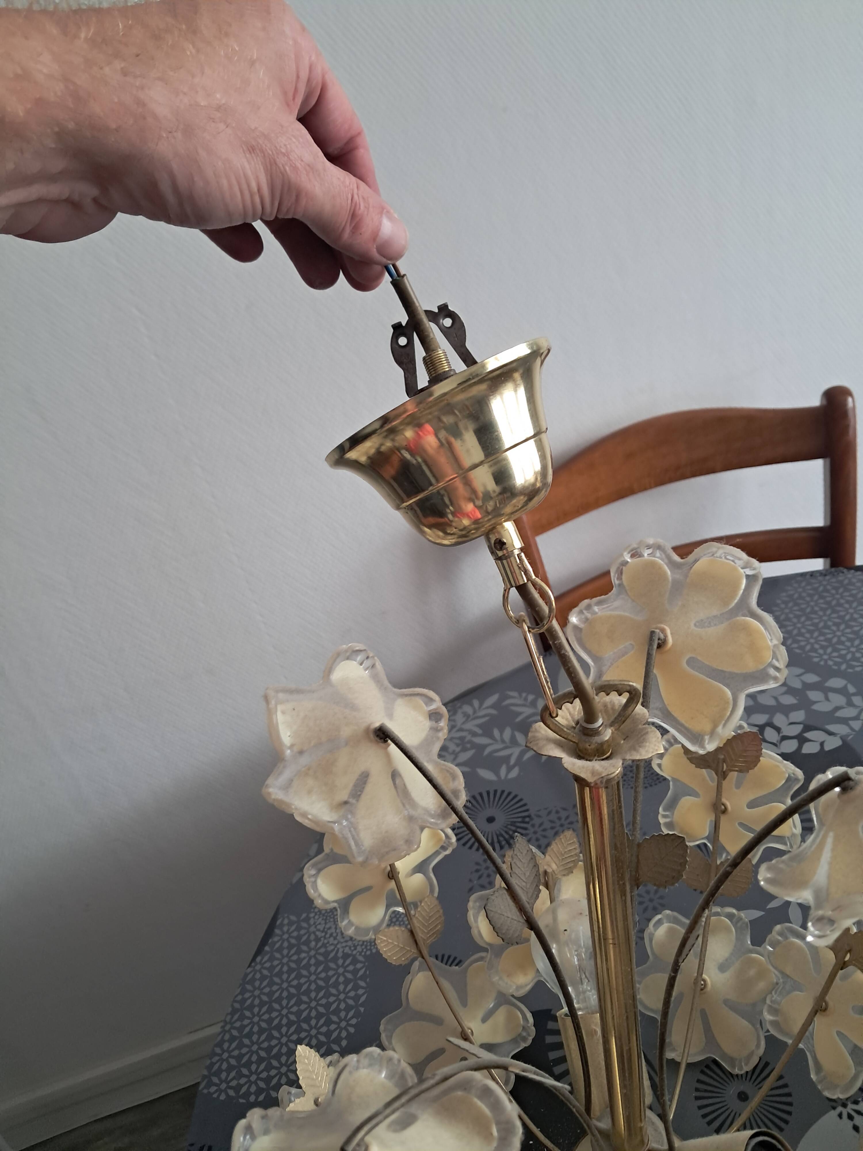 Lustre florale vintage 1960