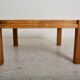 Table basse années 60,opaline et bois