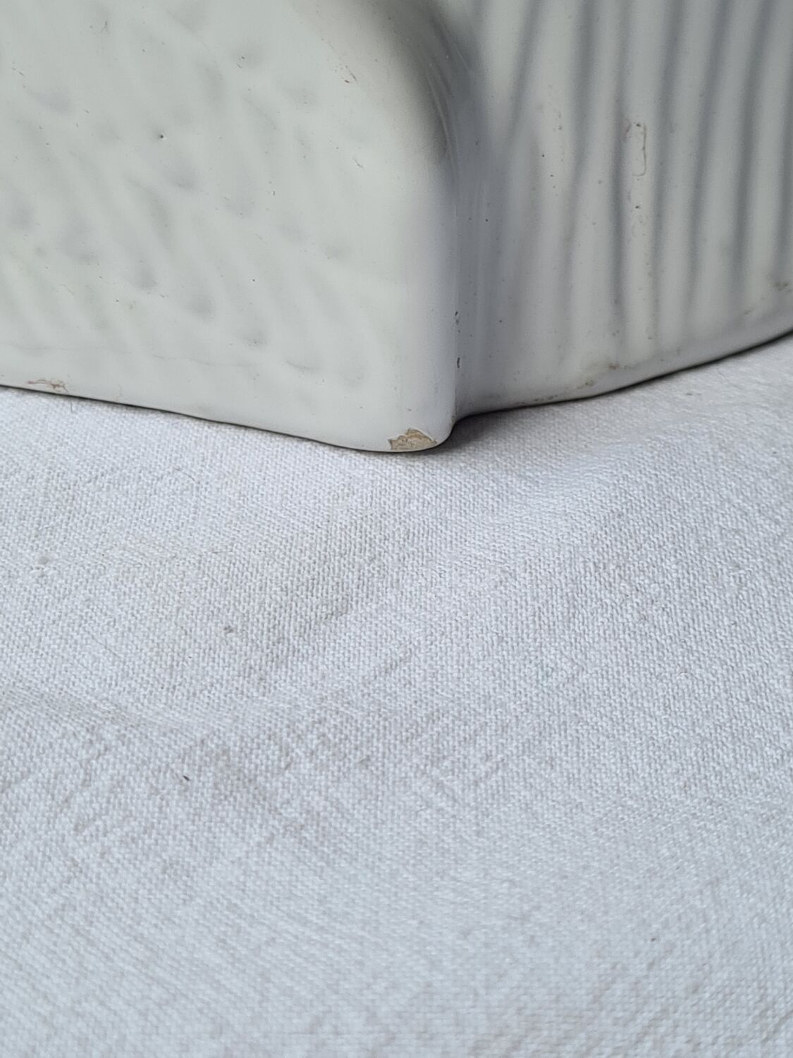 Owl pot cover, white ceramic owl