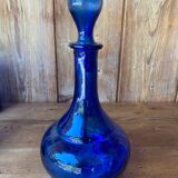Cobalt blue glass decanter