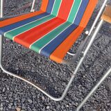 2 folding armchairs camping or beach vintage 1970