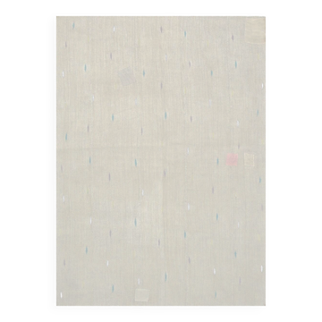 Tapis Kilim Minimaliste Beige Naturel à Motifs Ethniques, 164x225 cm