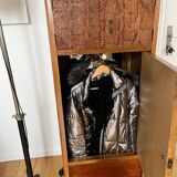 Art deco burl python walnut storage unit