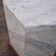 Italian hexagonal Carrara marble monolith side table / pedestal
