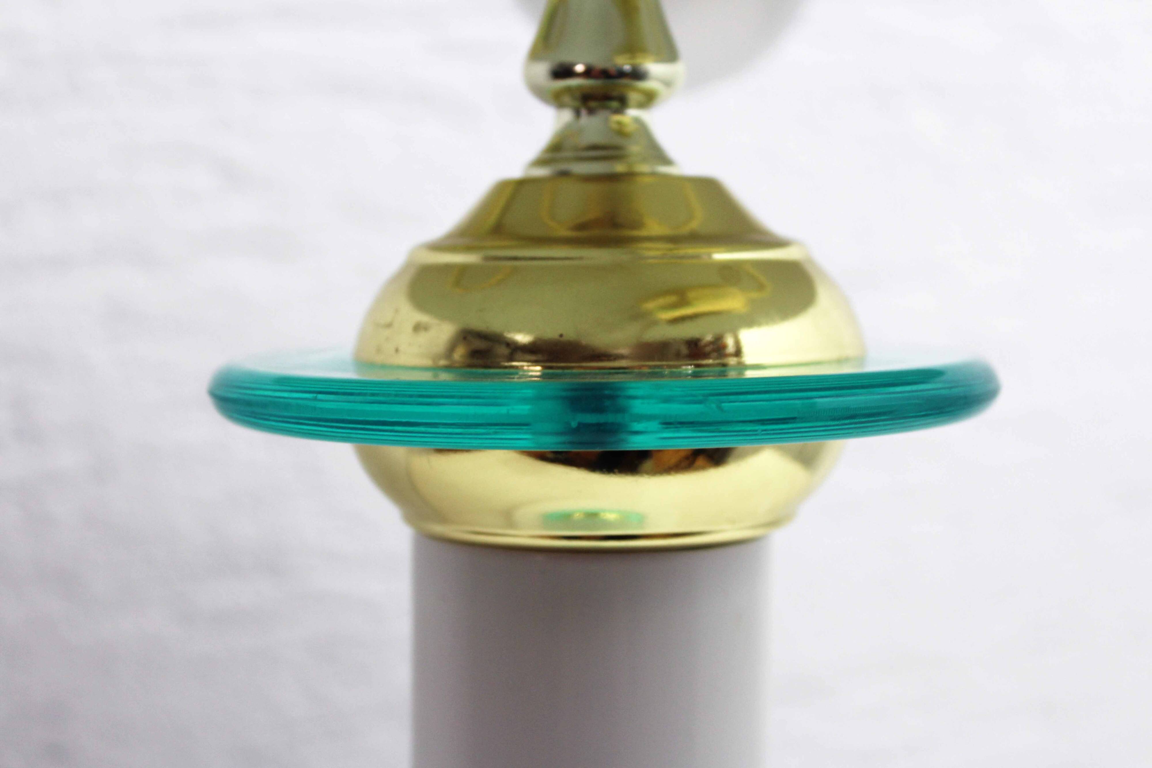 Lampe champignon en métal laqué blanc