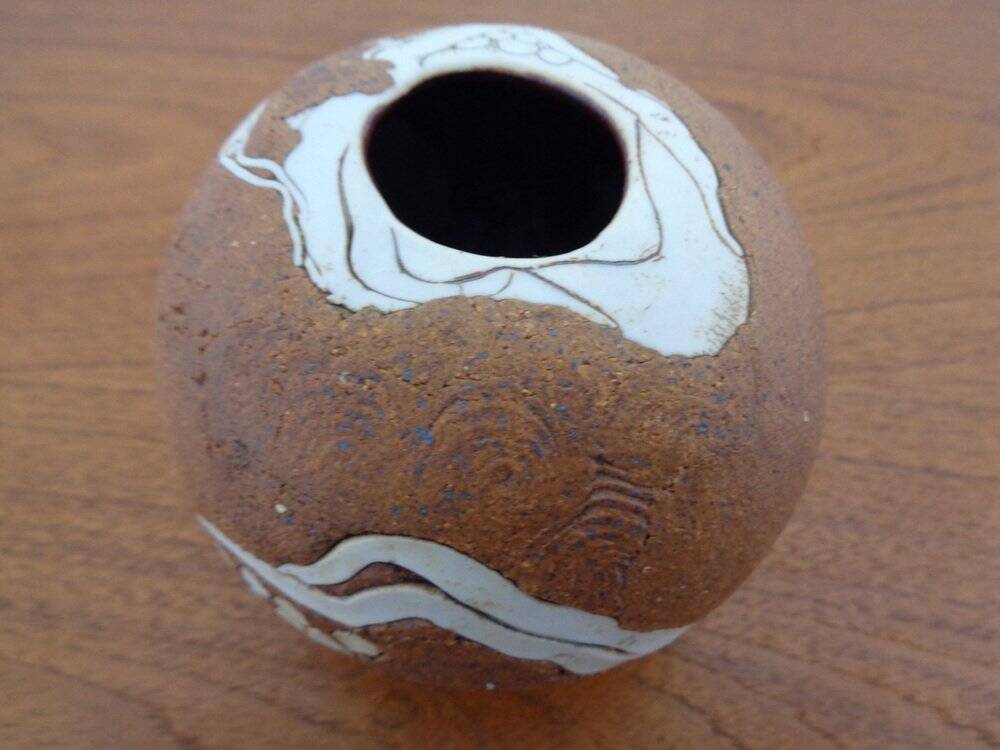 Danish Raku Studio Pottery Vase, 1960s